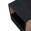 Acacia Wood Nightstand, Jute Side Table, Cottage Style