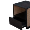 Acacia Wood Nightstand, Jute Side Table, Cottage Style