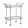 White Metal 2-Tier Rolling Cart Kitchen Serving Cart