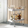 White Metal 2-Tier Rolling Cart Kitchen Serving Cart