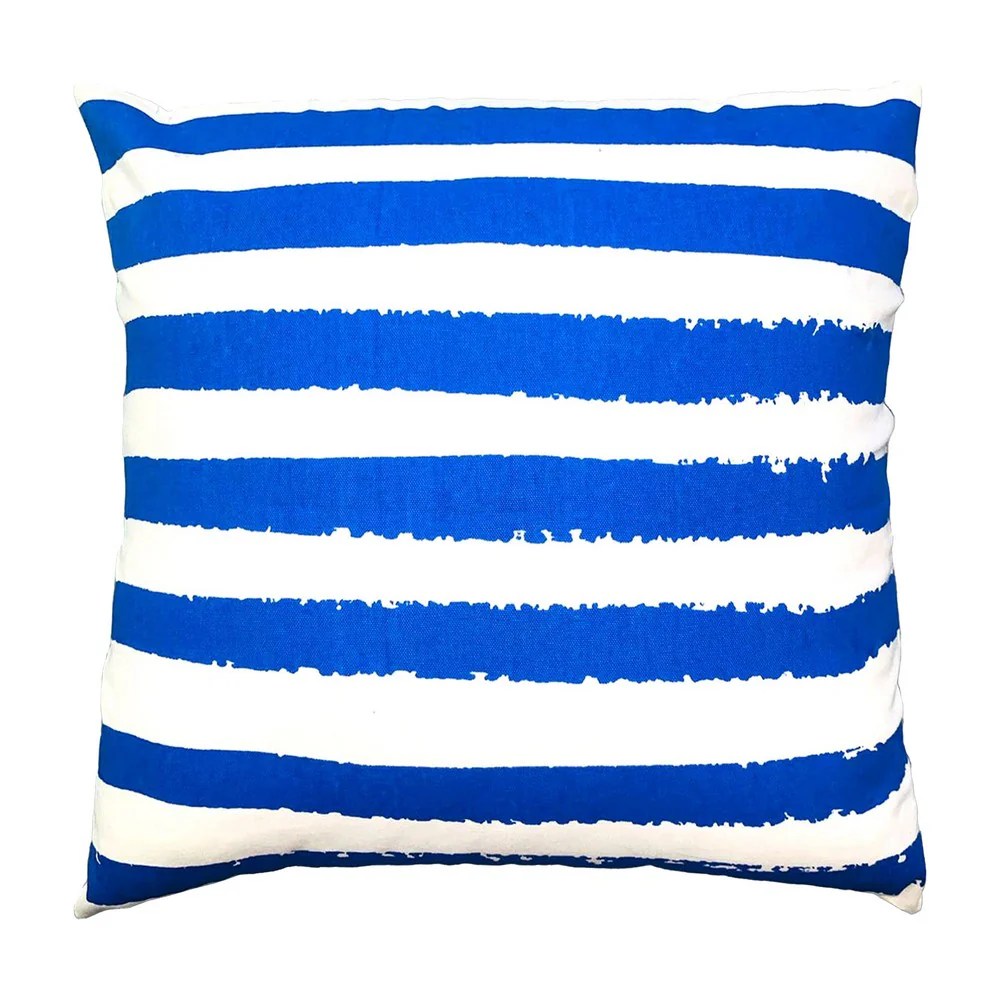 Cotton Throw Pillows, Blue White Stripes, 20x20, Set of 2