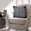 Boho Mandala Cotton Throw Pillows, Black White, 20x20