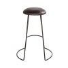 Black Leather Counter Stool, Modern, 26 Inch, Metal Frame