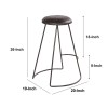 Black Leather Counter Stool, Modern, 26 Inch, Metal Frame