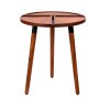 Acacia Wood Round End Table, 18 Inch, 3 Sections