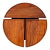 Acacia Wood Round End Table, 18 Inch, 3 Sections