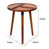 Acacia Wood Round End Table, 18 Inch, 3 Sections