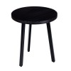 Mango Wood Side Table, Round, Black Metal Legs, 18 Inch