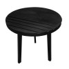 Mango Wood Side Table, Round, Black Metal Legs, 18 Inch