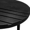 Mango Wood Side Table, Round, Black Metal Legs, 18 Inch