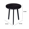 Mango Wood Side Table, Round, Black Metal Legs, 18 Inch