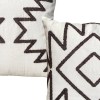 Aztec Throw Pillows, Cotton, Square, Set of 2, Gray, White