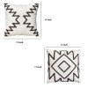 Aztec Throw Pillows, Cotton, Square, Set of 2, Gray, White