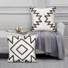 Aztec Throw Pillows, Cotton, Square, Set of 2, Gray, White
