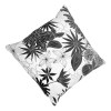 Black White Floral Throw Pillows, Cotton, Square, Set of 2