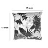 Black White Floral Throw Pillows, Cotton, Square, Set of 2
