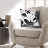 Black White Floral Throw Pillows, Cotton, Square, Set of 2