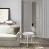 Industrial Round Metal Side Table, White Gold, 20 Inch