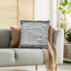 Cotton Throw Pillows, Black White, Set of 2, 18x18