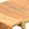 Mango Wood C-End Table, Gold Iron Frame, 17 Inch