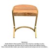 Mango Wood C-End Table, Gold Iron Frame, 17 Inch