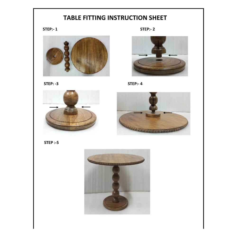 21" Round Mango Wood End Table, Stacked Ball Base