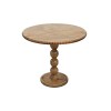 21" Round Mango Wood End Table, Stacked Ball Base