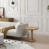 21" Round Mango Wood End Table, Stacked Ball Base