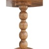 21" Round Mango Wood End Table, Stacked Ball Base