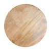 21" Round Mango Wood End Table, Stacked Ball Base
