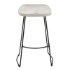 Industrial Bar Stool, Mango Wood, Whitewashed, Black Metal