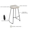 Industrial Bar Stool, Mango Wood, Whitewashed, Black Metal