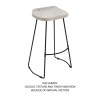 Industrial Bar Stool, Mango Wood, Whitewashed, Black Metal