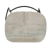Industrial Bar Stool, Mango Wood, Whitewashed, Black Metal