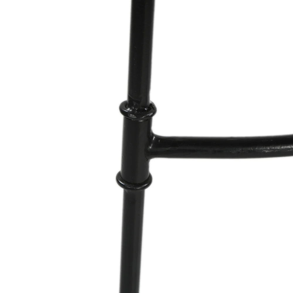Industrial Bar Stool, Mango Wood, Whitewashed, Black Metal