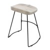 Industrial Counter Stool, Mango Wood, Whitewash, 24"