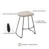 Industrial Counter Stool, Mango Wood, Whitewash, 24"