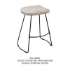 Industrial Counter Stool, Mango Wood, Whitewash, 24"