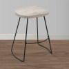 Industrial Counter Stool, Mango Wood, Whitewash, 24"