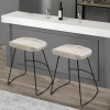 Industrial Counter Stool, Mango Wood, Whitewash, 24"