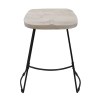 Industrial Counter Stool, Mango Wood, Whitewash, 24"
