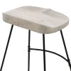 Industrial Counter Stool, Mango Wood, Whitewash, 24"