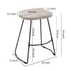 Industrial Counter Stool, Mango Wood, Whitewash, 24"