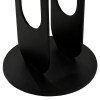Mango Wood End Table, Round, Black Legs, 22 Inch