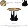 Mango Wood End Table, Round, Black Legs, 22 Inch