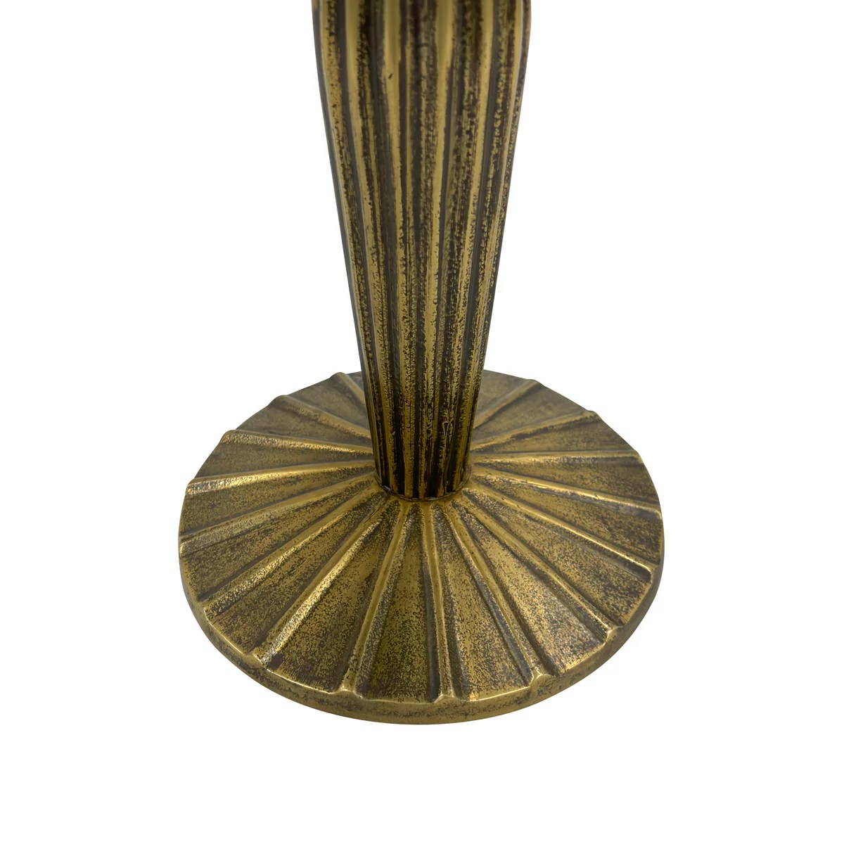 Antique Brass Side Table, Round, Fluted, Aluminum