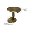 Antique Brass Side Table, Round, Fluted, Aluminum