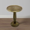 Antique Brass Side Table, Round, Fluted, Aluminum