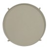 Beige Foldable Round End Table, Metal Tray Top, Iron Frame