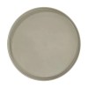 Beige Foldable Round End Table, Metal Tray Top, Iron Frame